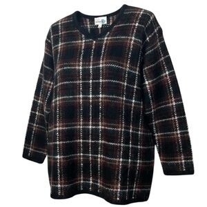 Vintage Paul Harris Design Mohair Blend Plaid Sweater